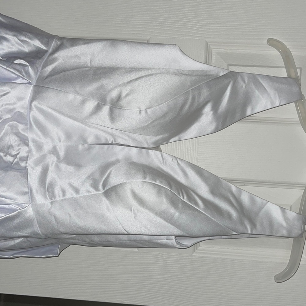 White satin wedding dress